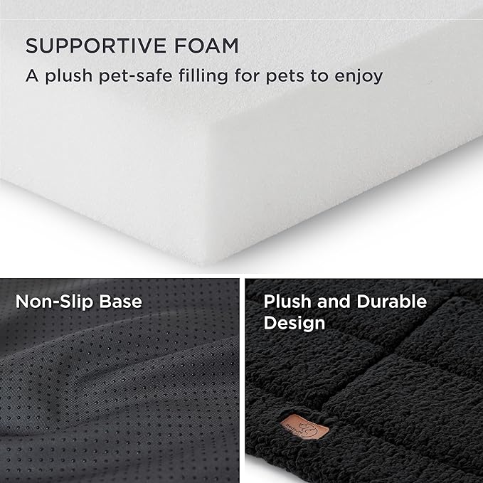Bedsure Washable Dog Crate Bed for Medium Dogs, Soft Foam Floor Pet Mat, Versatile Lightweight Pet Crate Pad for Kennel