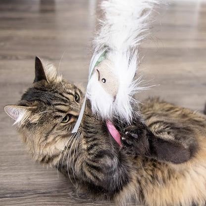 SmartyKat Chitter Critter Squirrel Electronic Sound Plush Kicker Cat Toy, Battery Powered - Gray, One Size (Pack of 2)