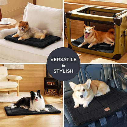 Bedsure Washable Dog Crate Bed for Medium Dogs, Soft Foam Floor Pet Mat, Versatile Lightweight Pet Crate Pad for Kennel