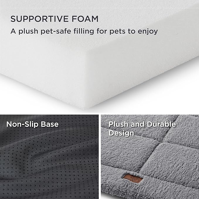 Bedsure Washable Dog Bed for Extra Large Dogs, Soft Foam Floor Pet Mat, Lightweight Travel Flat Puppy Mattress for Indoor Pet