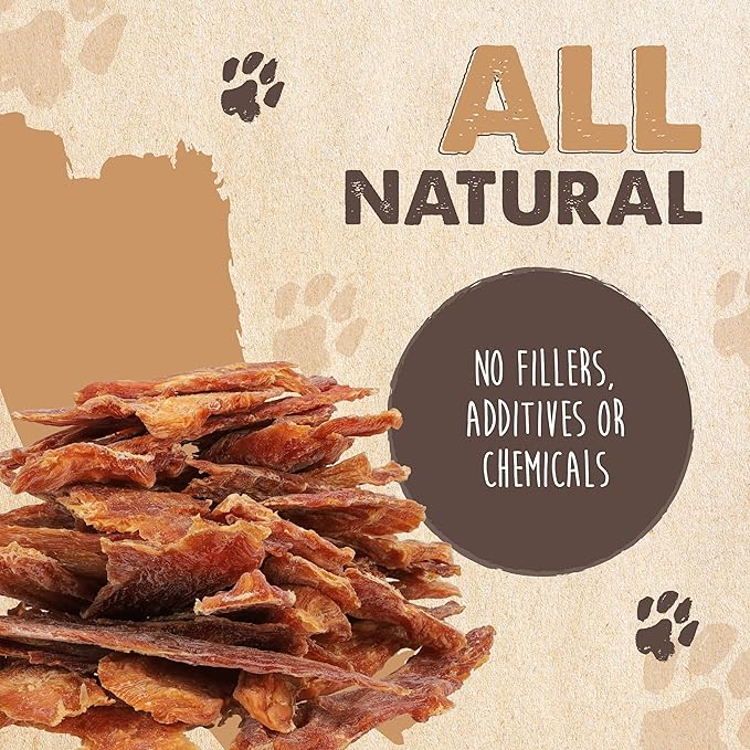 Mighty Paw Naturals Chicken Jerky Dog Treats | Chicken Jerky for Small, Medium and Large Breeds. All Natural Dog Treats. Natural Chews Treat for Large Pets, and Puppies. 14 oz