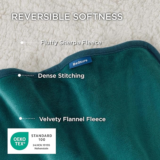 Bedsure Cat Blanket for Indoor Cats - Waterproof Calming Cat Blankets for Couch Protection, Sherpa Fleece Pet Blanket, Soft Plush Reversible Throw Furniture Protector, 40"x30", Green