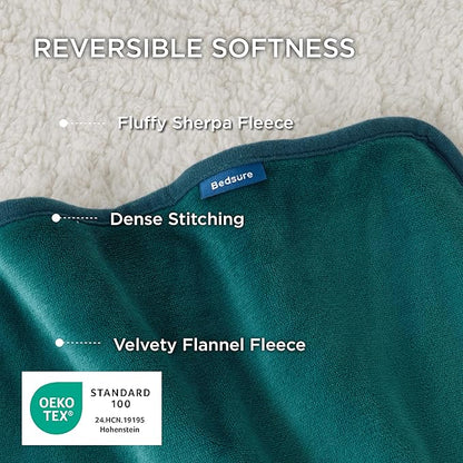 Bedsure Cat Blanket for Indoor Cats - Waterproof Calming Cat Blankets for Couch Protection, Sherpa Fleece Pet Blanket, Soft Plush Reversible Throw Furniture Protector, 40"x30", Green