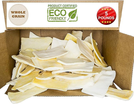 Brazilian Pet Premium Thick Cut Chips, Wholegrain Rawhide (Last Much Longer Than Traditional Chips). 100% Natural. Great Behavioral Dog Chew Treat Solution. No Preservatives. (5 Pounds)