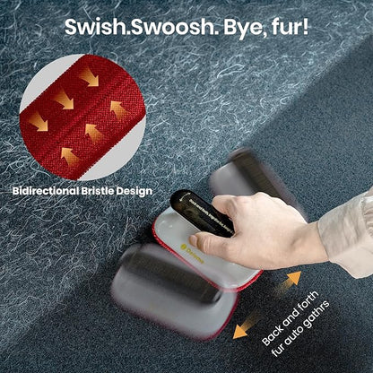 DELOMO Upgraded Pet Hair Removal Tool for Car, Mini Dog Hair Remover for Car Detailing, Pet Hair Remover Brush for Auto Detailing, Furniture, Carpet, Lint, Pet Hair Eraser (Size: 4.72" L × 2.76" W)