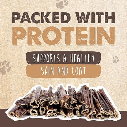 Mighty Paw - Beef Gullet Sticks for Dogs (6 Inch - 30 Pack) | Premium Beef Esophagus Treats. Gullet Sticks, Ideal for Large and Small Breeds Teething and Light Chewing. Rawhide Free, Bulk Dog Chews